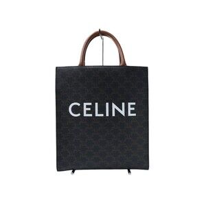Celine Vertical Cabas Triomphe Tote Bag Dark versatile crossbody canvas leather